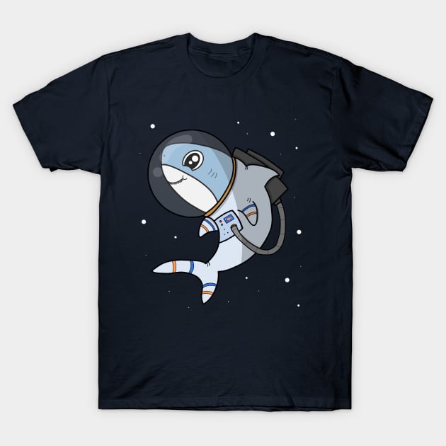 Cute Shark Astronaut T-Shirt by Christine_JN